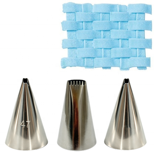 3 pièces en acier inoxydable # 47 Douilles à pâtisserie en forme de panier pour la décoration de gâteaux - Product Image 1