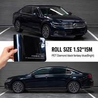 Vinilo para autos Tesla Air Release, color negro fantasía azul, película protectora de PET de 6.5mil, fácil de instalar, película que cambia de color, venta al por mayor, sin burbujas.