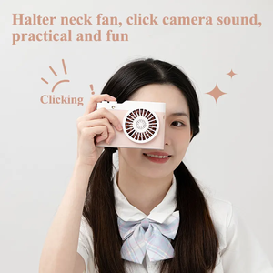 Mini Camera <b>Fans</b> Portable Air Cooling <b>Fan</b> 3 Speed 1800mAh Battery Rechargeable Neck Hanging Cute <b>Fan</b> Handheld <b>for</b> Household - Product Image 4