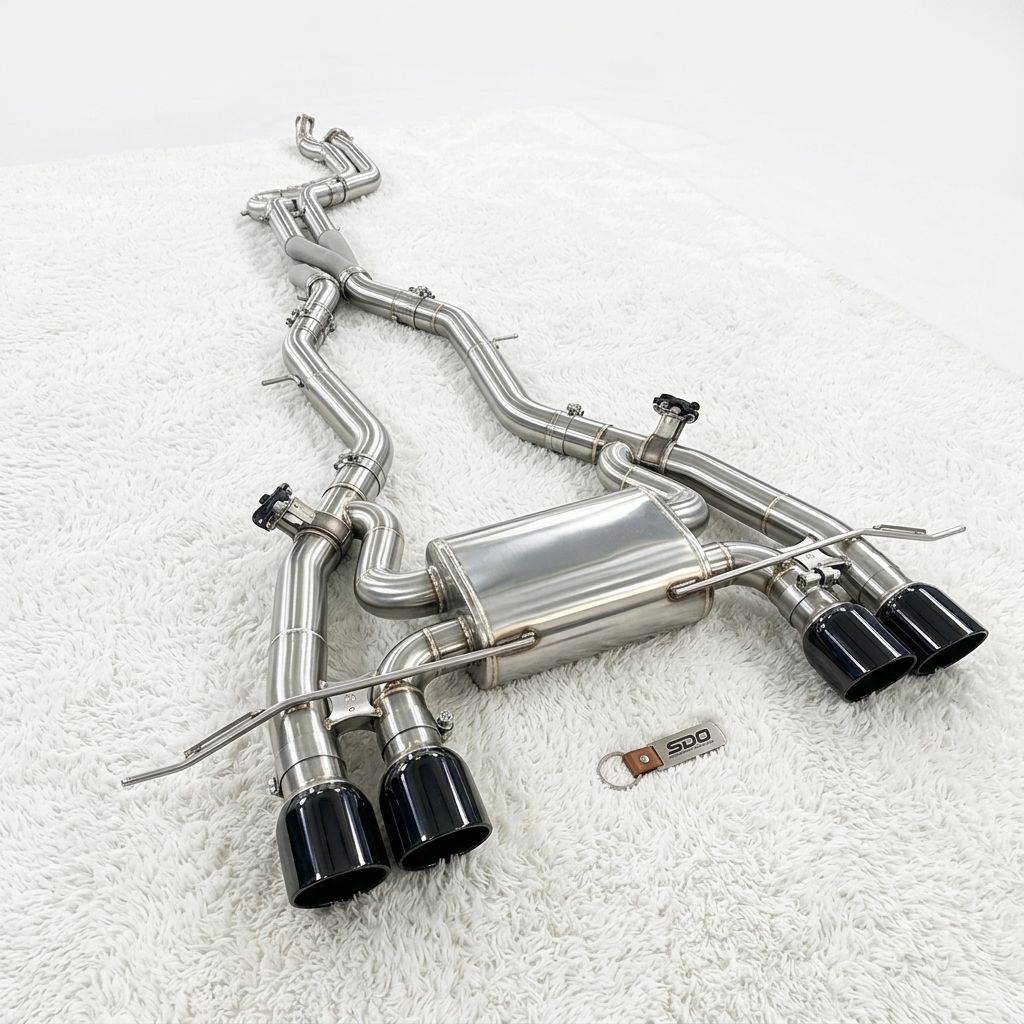 VantaFlow SS304 Exhaust System With Z-Pipe for BMW M3 M4 G80 G82 G8X 3.0T 2021+ Performance Catback Electroplated Black Tips