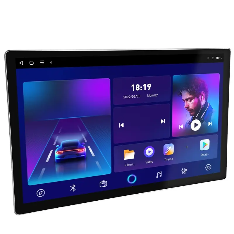 Lecteur DVD stéréo 2k, écran tactile de 13.3 pouces, unité principale du panneau android 10, 48 carplay, autoradio android