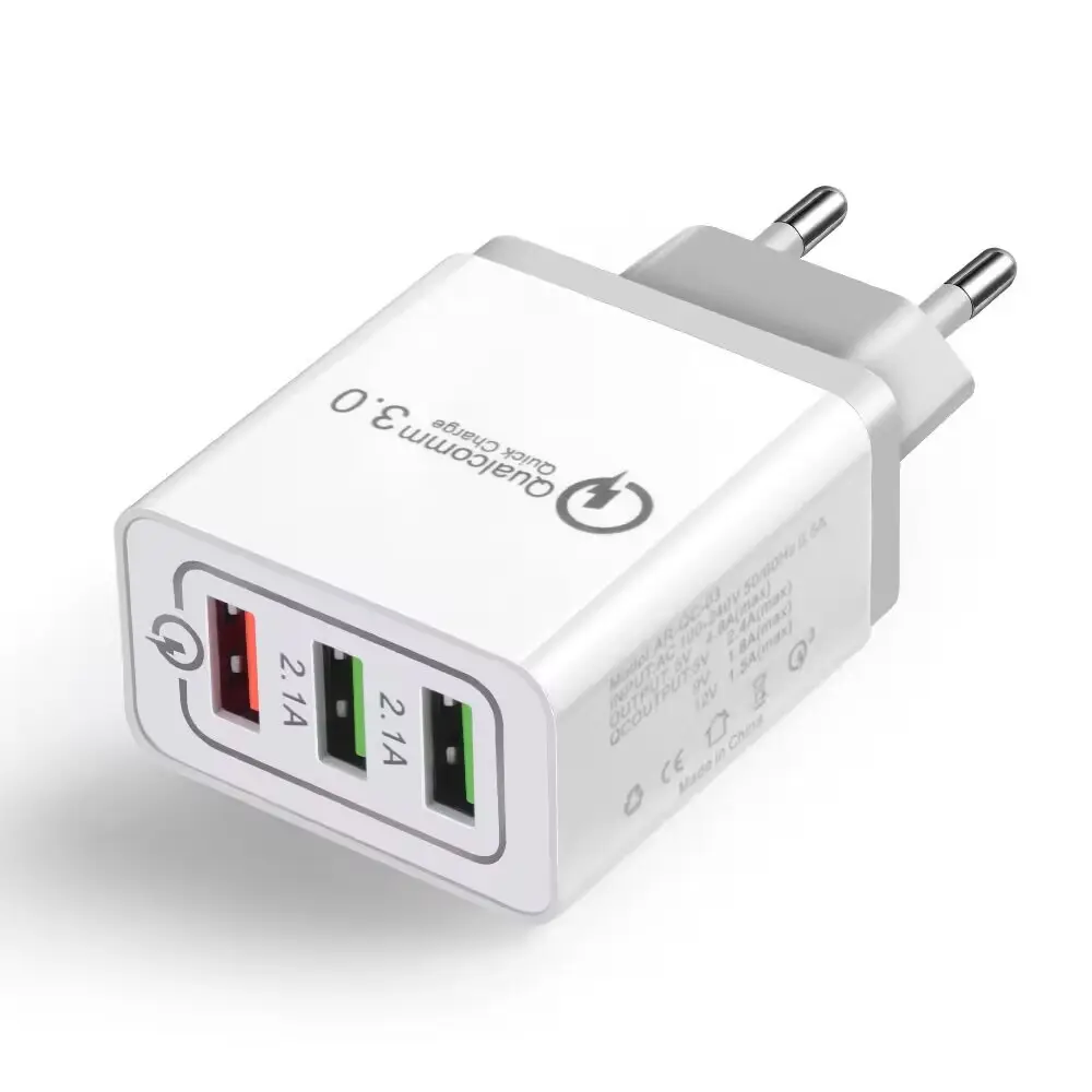 EU/USプラグ急速充電3.0出力トラベルプラグ電源アダプターウォールモバイル高速USB充電器