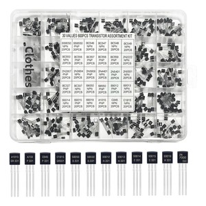 Kit de 600 transistors et diodes PNP TO-92, 30 types, 20 de chaque, BC337 <span class=keywords><strong>BC547</strong></span> <span class=keywords><strong>BC557</strong></span>, montage enfichable à trou traversant - Product Image 1