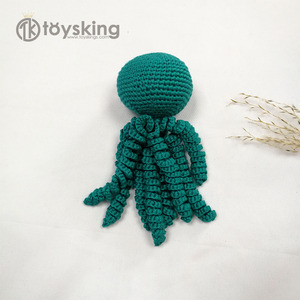 Juguete <span class=keywords><strong>Mordedor</strong></span> de Pulpo de Algodón Orgánico, Juguete de Ganchillo <span class=keywords><strong>Amigurumi</strong></span> Suave para Bebés, Juguete para Infantes - Product Image 3