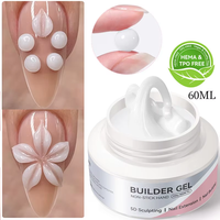 BORN PRETTY HEMA TPO FREE 60ml Gel de modelage 3D transparent blanc laiteux, non collant, pour extension rapide et sculpture de fleurs
