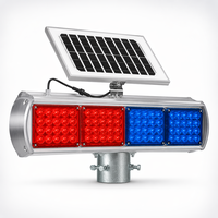 Feux de signalisation clignotants solaires LED industriels robustes, cadre en PC, signalisation routière de haute visibilité de qualité ingénieur, panneaux de commande de circulation sur autoroute