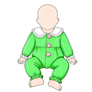 Body de Manga Larga con Botones Florales |   Mono de <span class=keywords><strong>Moda</strong></span> para Bebé Niña 2025, Suave y Cómodo, con Volantes Rosas y Cuello Peter Pan - Product Image 6