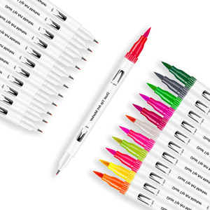 Marqueur d'aquarelle à double extrémité lavable, pointe double personnalisée, pointe fine, pinceau pour peinture, dessin, coloriage - Product Image 3