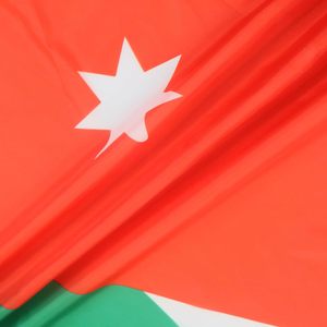 Drapeau de la Jordanie 3x5 pieds 100D, bannière avec 2 œillets métalliques, résistant à la décoloration, couleurs vives, drapeau 3x5 pieds, vente en gros personnalisée - Product Image 4