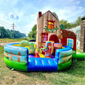 Chateau gonflable kids outdoor bounce <b>house</b> <b>inflatable</b> chalet playground forest cabin bouncy castle with slide - Product Image 1