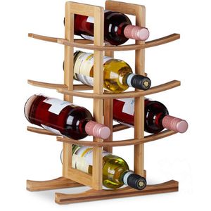 Bamboo Wine Rack,Wooden Wine Rack Bamboo Small Wine Stand for 12 Bottles - Product Image 1