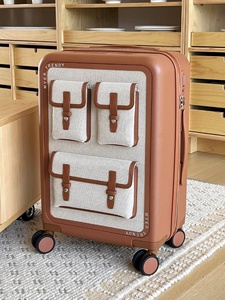 <span class=keywords><strong>Valise</strong></span> de <span class=keywords><strong>cabine</strong></span> GEMULIN de haute qualité avec serrure TSA, roulettes universelles et compartiments, idéale pour les voyages de luxe en <span class=keywords><strong>marron</strong></span> - Product Image 1