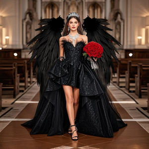 <span class=keywords><strong>Ali</strong></span> da Angelo Nere Eleganti in Gommapiuma 180*110 cm, Accessori <span class=keywords><strong>di</strong></span> Scena con Piume Artificiali per Eventi Cosplay e Feste <span class=keywords><strong>di</strong></span> Halloween - Product Image 5