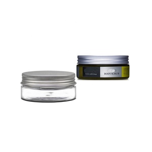 Küçük boş geniş ağız 50ml <span class=keywords><strong>PET</strong></span> plastik yüz losyonu kozmetik konteyner şeffaf kremi etiket baskı şişe gümüş metial kapaklı - Product Image 1