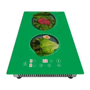 2 zone Built-in Germany IGBT sense touch induction cooker colorful