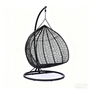 ชิงช้าตั้งสำหรับลานบ้านชุดเฟอร์นิเจอร์กลางแจ้งเปลญวนหวายคู่หวายหวายแบบโมเดิร์นแขวนเก้าอี้ไข่สวนวิลล่ากันน้ำ - Product Image 3