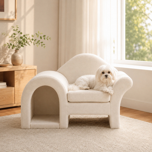 Sofá Cama <span class=keywords><strong>de</strong></span> Madera Moderno y Minimalista 2 en 1 para la <span class=keywords><strong>Convivencia</strong></span> entre Humanos y Mascotas, con Cueva Oculta, Asiento Acolchado Grueso, Diseñado para Gatos y Perros Grandes - Product Image 4