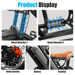 Bicicleta Eléctrica Impermeable de 250W sin Escobillas, 48V, Batería de Litio Extraíble, 32 Millas de Autonomía, Frenos de Disco Dobles, para Adultos, para Europa - Product Image 5