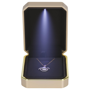 High-end PU Leather Jewelry <b>Box</b> with LED Lights, Suitable for <b>Rings</b>, Necklaces, Earrings Display, in Stock - Product Image 2