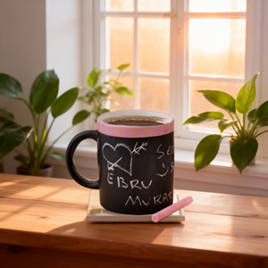 <span class=keywords><strong>Tazze</strong></span> in Ceramica Effetto Lavagna con Bordo Smaltato Colorato / <span class=keywords><strong>Tazze</strong></span> <span class=keywords><strong>da</strong></span> Caffè Effetto Lavagna - Product Image 2