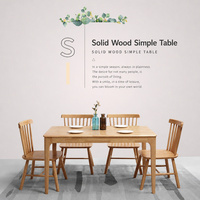 Ensemble de salle à manger 6 pièces en bois massif, design moderne et durable, comprenant 1 table et 4 chaises latérales, en promotion