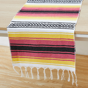 Mantel Tejido Personalizable OEM/ODM con Estampado Geométrico Moderno Mexicano, Cuadrado, Resistente al Aceite, de Poliéster/Algodón, Suave, Arcoíris, <span class=keywords><strong>para</strong></span> el Hogar - Product Image 1