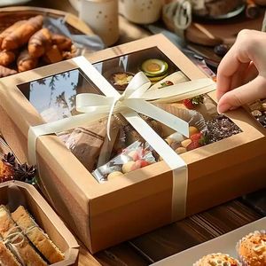 กล่องขนมอบแบบใช้แล้วทิ้งสำหรับงานหนัก ทนทาน ตั้งได้เอง มีหน้าต่างใส เหมาะสำหรับซูชิ ปิกนิก บาร์บีคิว และแคมป์ปิ้ง - Product Image 1