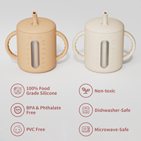 Vaso de Silicona para Bebé Kingkam, 100% Libre de BPA, Grado Alimenticio, con Asas de Fácil Agarre, Ventana Transparente, Irrompible