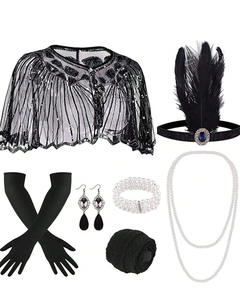 Ensemble d'accessoires Flapper <span class=keywords><strong>Gatsby</strong></span> des années 1920 Ensemble à thème Fashion Roaring 20's avec bandeau pour femme - Product Image 1