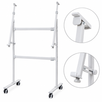 Support de tableau blanc mobile réglable avec roulettes, cadre métallique robuste sur roulettes pour bureau et salle de classe