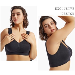 Sujetador Deportivo Inalámbrico Negro Tallas Grandes SML de Nylon para Yoga - Product Image 2