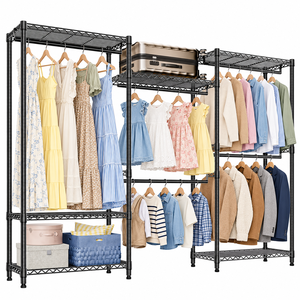 MZG Porte-vêtements multifonctionnel moderne à trois niveaux en acier au carbone, support de rangement pour salon, porte-chapeaux chromé sur pied - Product Image 1