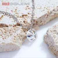 GIGAJEWE 1.0Ct D Color Moissanite Solitaire Collier 6.5mm Round Cut Pendant Lab Grown Gemstone Jewelry for Women