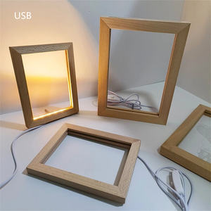 Cadeaux promotionnels fins, modèles personnalisables, <span class=keywords><strong>lampe</strong></span> <span class=keywords><strong>led</strong></span> 3D, cadre <span class=keywords><strong>photo</strong></span> en bois vierge, acrylique, veilleuse <span class=keywords><strong>led</strong></span> en bois - Product Image 3