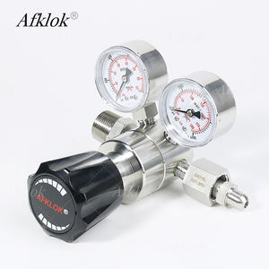 Regulador de Pressão de Gás de Alta Pureza em Aço Inoxidável com Dois Manômetros Ajustáveis para Argônio e Oxigênio Industrial - Product Image 3