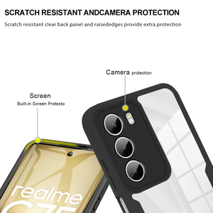 Custodia trasparente protettiva per schermo Full Body 360 per <span class=keywords><strong>Realme</strong></span> C75/per <span class=keywords><strong>Realme</strong></span> C75x/per <span class=keywords><strong>Realme</strong></span> 14x Cover per telefono antiurto - Product Image 3