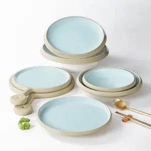 Hot Sale Dinner Set Plates Melamine Other Hotel Restaurant Supplies Light Blue Nordic Style Vajilla Vaisselle Plate Dinnerware