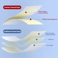 Étiquette thermique sans support personnalisée, écologique, en rouleau continu, sans BPA, résistante à 3 facteurs, étiquette de prix autocollante, papier thermique pour la vente au détail