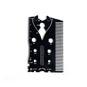 Gadget <span class=keywords><strong>para</strong></span> Papá, Tarjeta Multiherramienta 18 en 1, Peine Metálico <span class=keywords><strong>para</strong></span> Cabello y Barba, Abrebotellas, Tarjetero, Herramienta de Bolsillo, Set de Regalo - Product Image 1