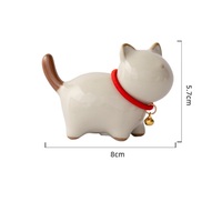 Figurine de chaton en forme de cloche, douce et moelleuse, pour le bureau, ornements de chatons de thé chinois