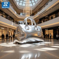 Sac à main gonflable géant argenté, modèle gonflable personnalisé pour la publicité