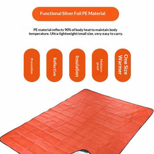 Manta <span class=keywords><strong>de</strong></span> Emergencia Naranja - Resistente al Viento y a los Rayos UV, Tapete para Acampar - Product Image 1