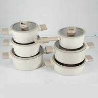Poêle antiadhésive moderne multi-casseroles à vapeur marmite à soupe aux nouilles couvercle en verre transparent double poignées ménage