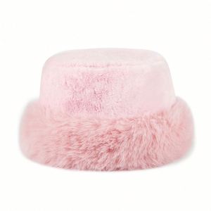 Wholesale Soft <b>Warm</b> Lady's Winter Fur <b>Hat</b> Luxury Bucket <b>Hats</b> for Women Winter - Product Image 3