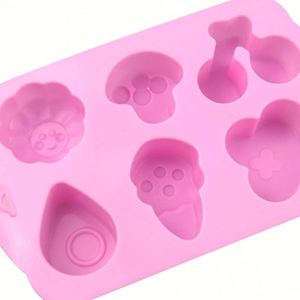 Moule à gâteau en silicone écologique à 6 cavités en forme de cerise et d'herbe, moules à bougies, moules à savon OEM/ODM, échantillon gratuit d'usine - Product Image 2