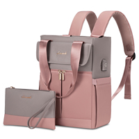 LOVEVOOK 2025 Trendy 14in Sac à dos pour ordinateur portable Convertible 2pc Tote Bag Set with Fashion Purse for Women Girls School Outdoor Travel