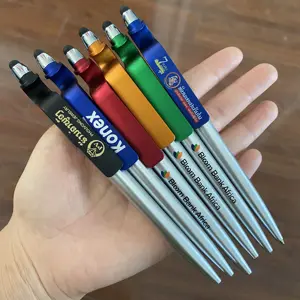 משולבת 3 ב 1 מחזיק טלפון קיבולי Stylus כדורי עטים עם לוגו מותאם אישית