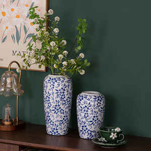 ARM LVG Chinese Zen-stijl keramische decoratieve vazen <span class=keywords><strong>grote</strong></span> klassieke <span class=keywords><strong>witte</strong></span> porseleinen bloempot blauw bloemmotief vloervaas - Product Image 4