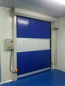 Porte à fermeture éclair industrielle automatique à grande vitesse en PVC pour atelier, <span class=keywords><strong>volet</strong></span> rapide en acier inoxydable, surface finie décorée - Product Image 1