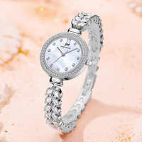 Jam Tangan Wanita JM 1903 Mermaid Mewah Ringan Model Gelang Berlian Penuh Jam Quartz Fashion Wanita Hadiah